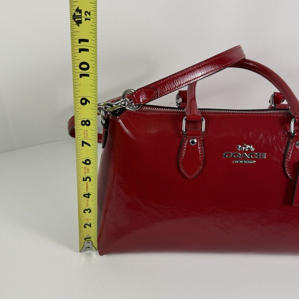 NWT Coach Georgia Satchel Bag Silver/Red CV942 NWT - Picture 16 of 16